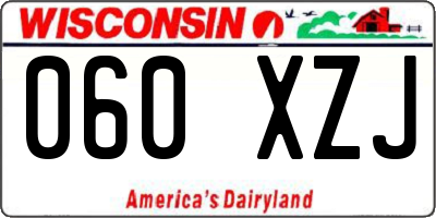 WI license plate 060XZJ