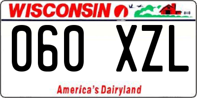 WI license plate 060XZL