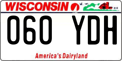 WI license plate 060YDH