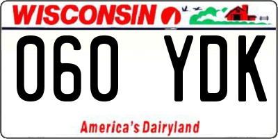 WI license plate 060YDK