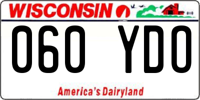 WI license plate 060YDO