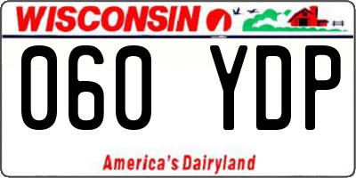 WI license plate 060YDP