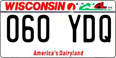WI license plate 060YDQ