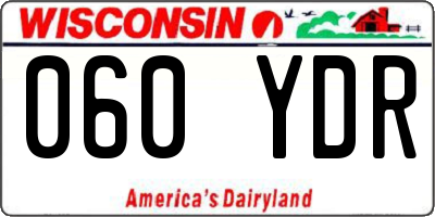 WI license plate 060YDR