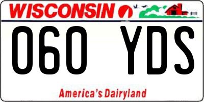 WI license plate 060YDS