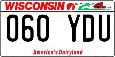 WI license plate 060YDU