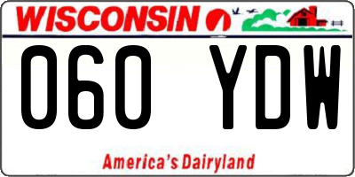 WI license plate 060YDW