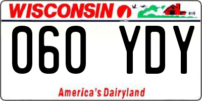 WI license plate 060YDY