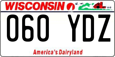 WI license plate 060YDZ