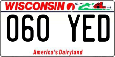WI license plate 060YED