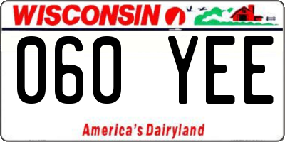 WI license plate 060YEE