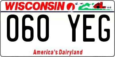 WI license plate 060YEG