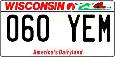 WI license plate 060YEM