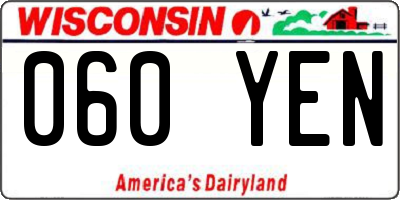 WI license plate 060YEN