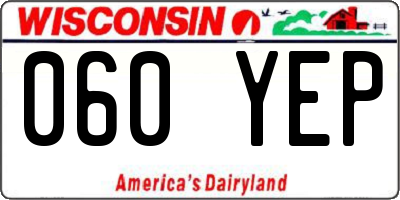 WI license plate 060YEP