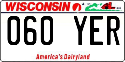 WI license plate 060YER