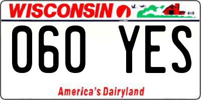 WI license plate 060YES