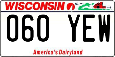 WI license plate 060YEW