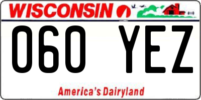 WI license plate 060YEZ