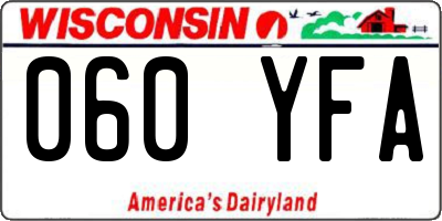 WI license plate 060YFA