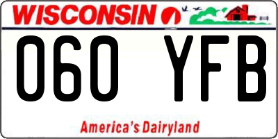 WI license plate 060YFB
