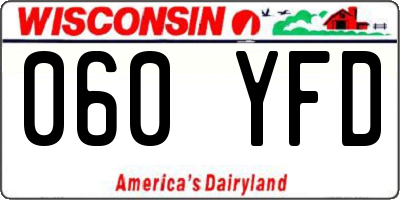 WI license plate 060YFD