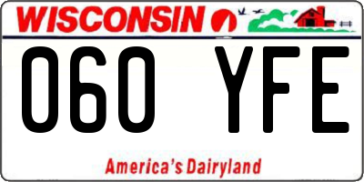 WI license plate 060YFE