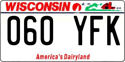 WI license plate 060YFK