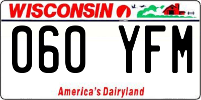 WI license plate 060YFM
