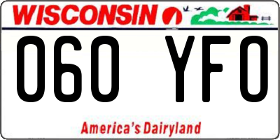 WI license plate 060YFO