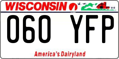 WI license plate 060YFP