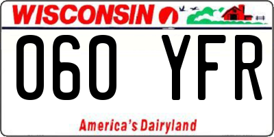 WI license plate 060YFR