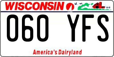 WI license plate 060YFS