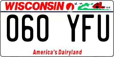 WI license plate 060YFU