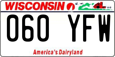 WI license plate 060YFW
