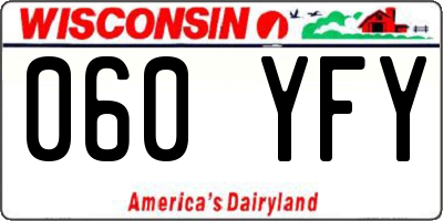 WI license plate 060YFY