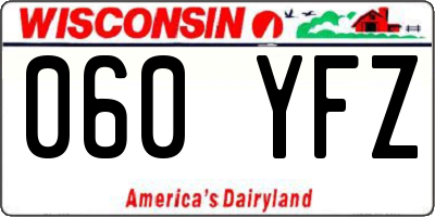 WI license plate 060YFZ