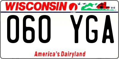 WI license plate 060YGA