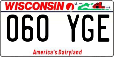 WI license plate 060YGE