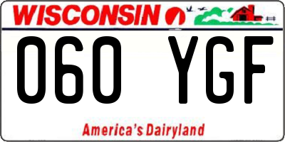 WI license plate 060YGF