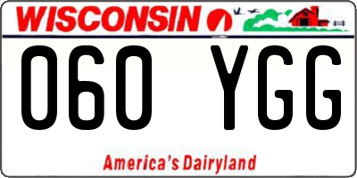 WI license plate 060YGG