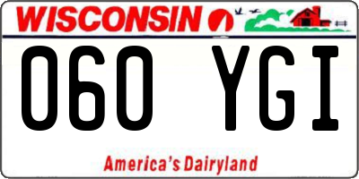 WI license plate 060YGI