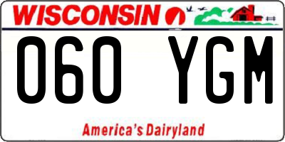 WI license plate 060YGM