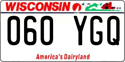 WI license plate 060YGQ