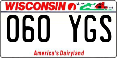 WI license plate 060YGS