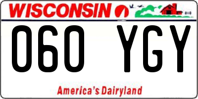 WI license plate 060YGY