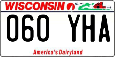 WI license plate 060YHA