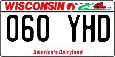 WI license plate 060YHD