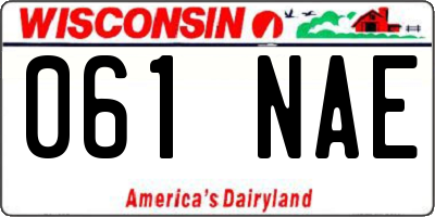 WI license plate 061NAE