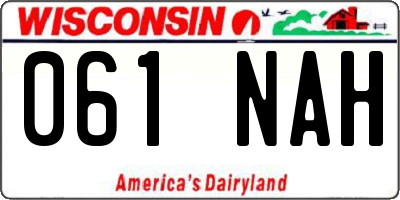 WI license plate 061NAH